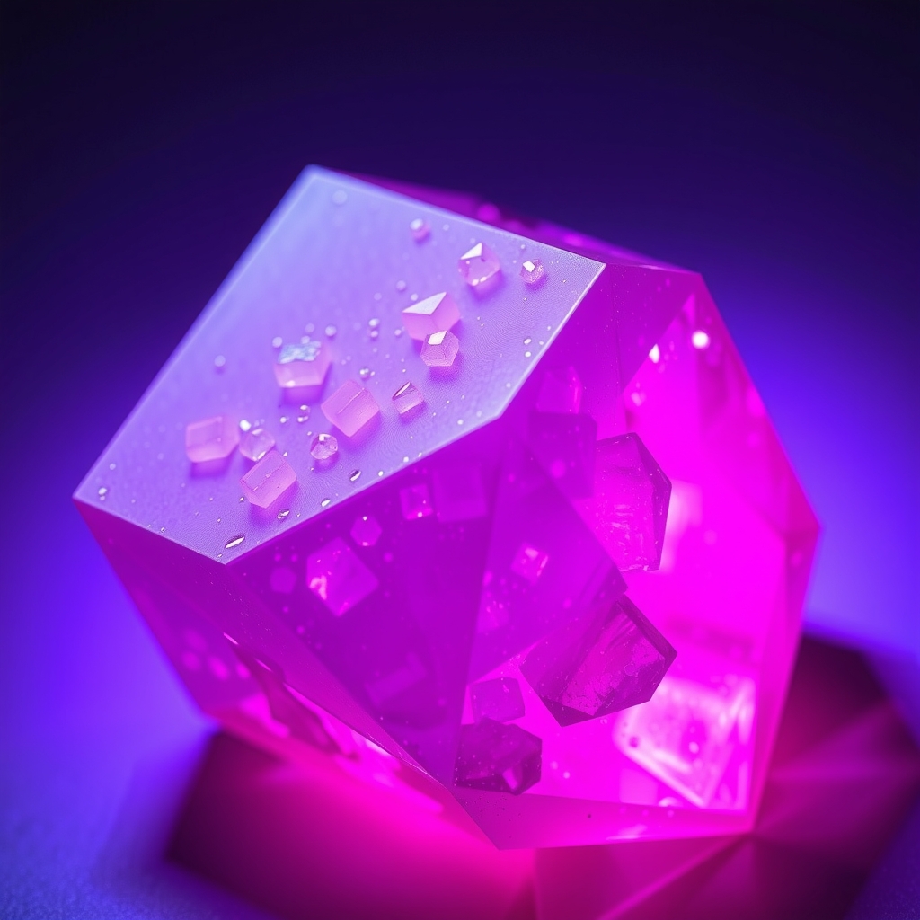Glowing crystal formation